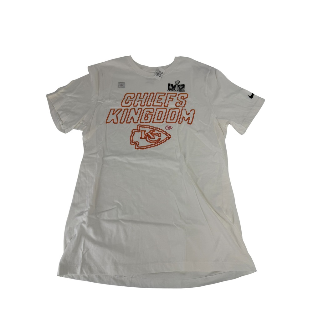 Nike Super Bowl 58 T-Shirt Men's L White Kansas City Chiefs Kingdom Tee New